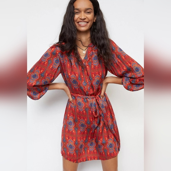 NWT ANTHROPOLOGIE Tiny Longsleeve Dress Size XS Red - Picture 1 of 12